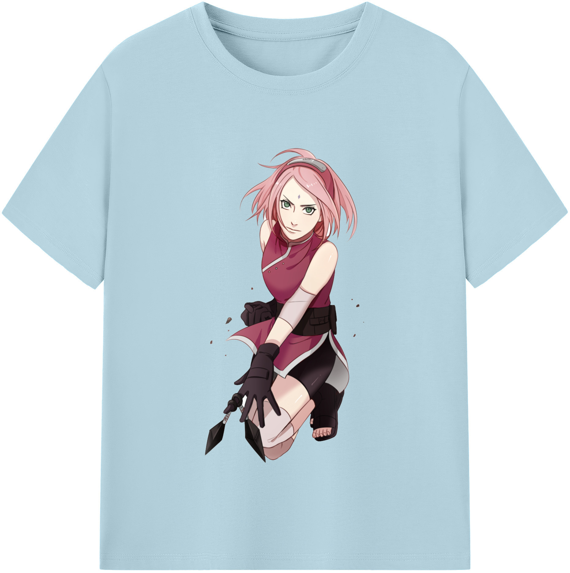 （画像用） NARUTO -ナルト- 春野サクラ Haruno Sakura 綿100％半袖Tシャツ（フロントプリント）